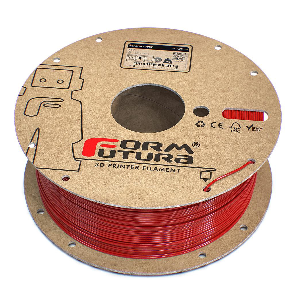 Glass feel recycled PETG Filament ReForm - rPET 1.75mm 1000 gram Red 3D Printer Filament - 175RPET-RED-1000 shop at AUSTiC 3D Shop