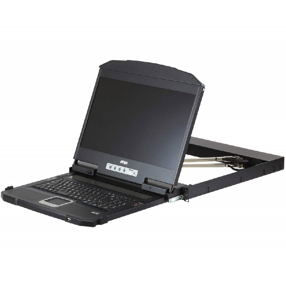 Aten 18.5' 1U Ultra Short Depth Dual Rail WideScreen FHD LCD Console USB / HDMI / DVI / VGA 3PL