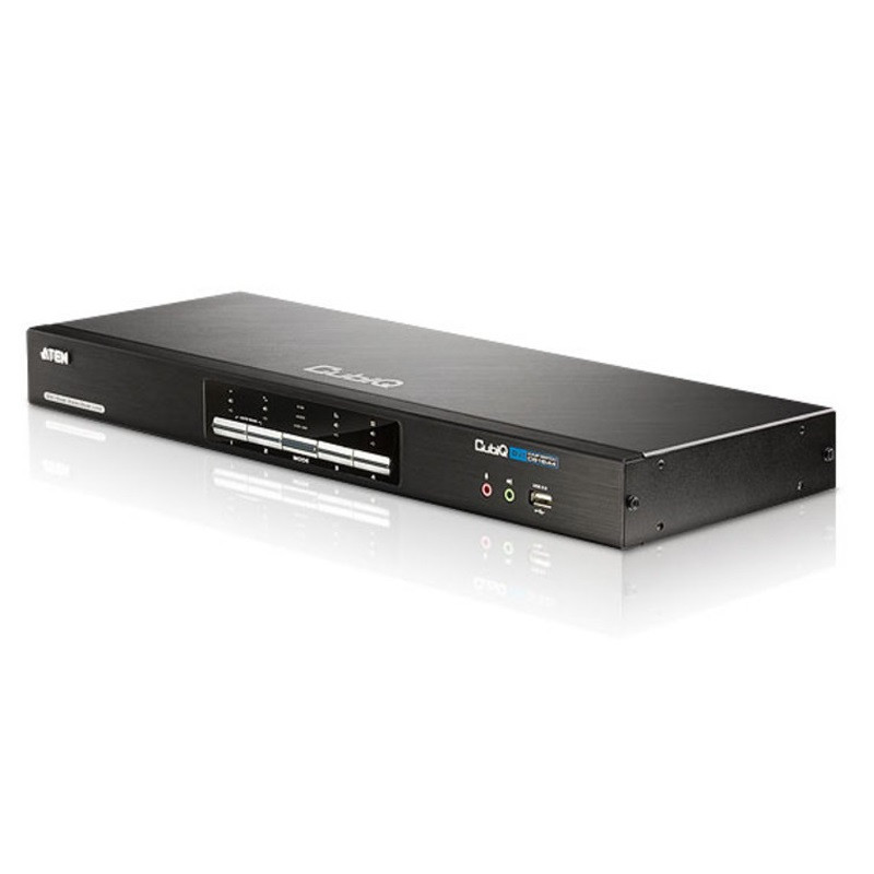 Aten 4 Port USB Dual-View DVI KVMP Switch with Audio and USB 2.0 Hub - Cables Included [CS1644A]
