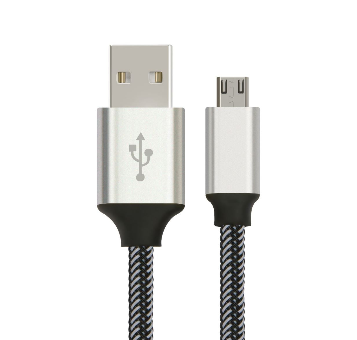 ASTROTEK 2m Micro USB Data Sync Charger Cable Cord Silver White Color for Samsung HTC Motorola Nokia Kndle Android Phone Tablet & Devices - L-CBAT-USBMICROBW-2M shop at AUSTiC 3D Shop