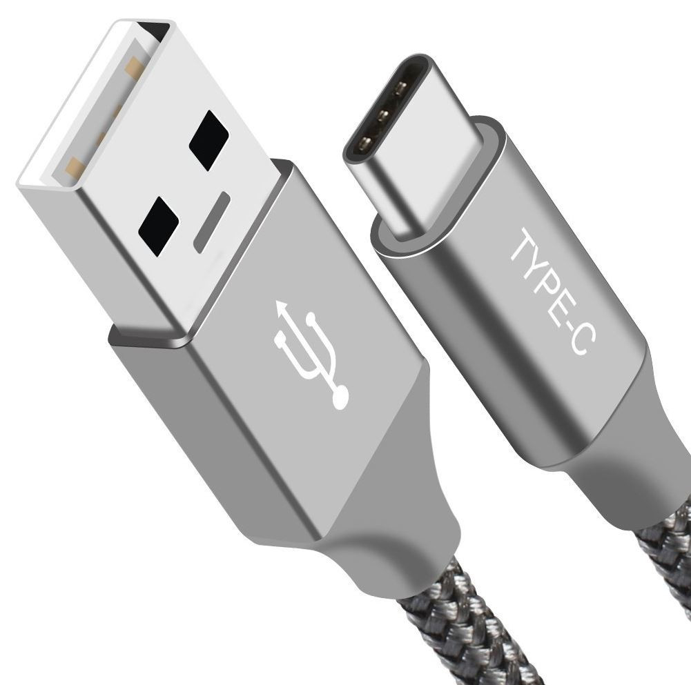 ASTROTEK 1m USB-C 3.1 Type-C Data Sync Charger Cable Silver Strong Braided Heavy Duty Fast Charging for Samsung Galaxy Note 8 S8 Plus LG Google Macboo - L-CBAT-USBC-S1 shop at AUSTiC 3D Shop