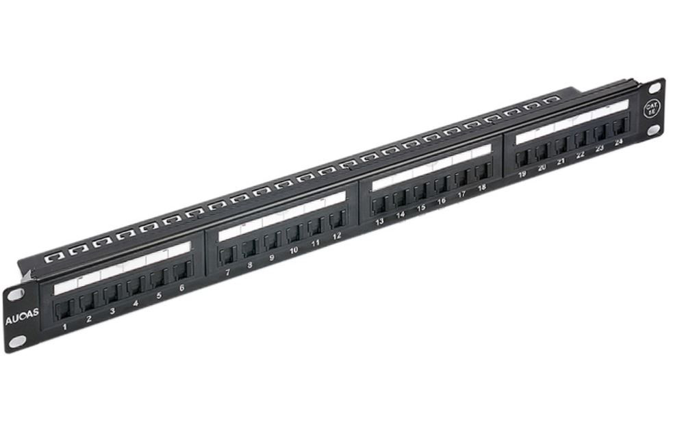 ASTROTEK 24 Ports UTP Patch Panel CAT6 RJ45 for 19' 1RU Rack Mount Data Network Cabinet Server PCB Type 110/Krone 3U' Black LS