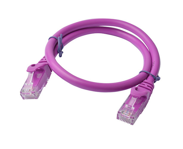 8WARE Cat6a UTP Ethernet Cable 0.5m 50cm Snagless Purple