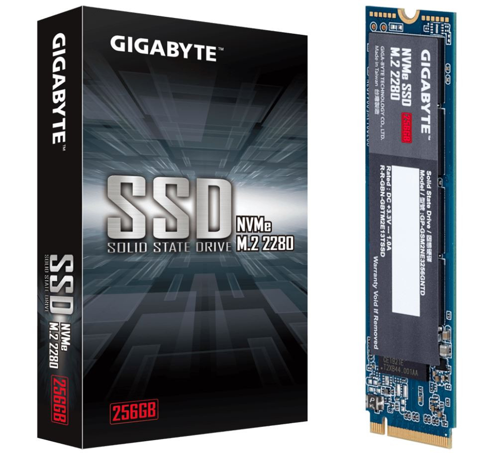 GIGABYTE M.2 PCIe NVMe SSD 256GB V2 1700/1100 MB/s 180K/250K IOPS 2280 80mm 1.5M hrs MTBF HMB TRIM & S.M.A.R.T Solid State Drive s