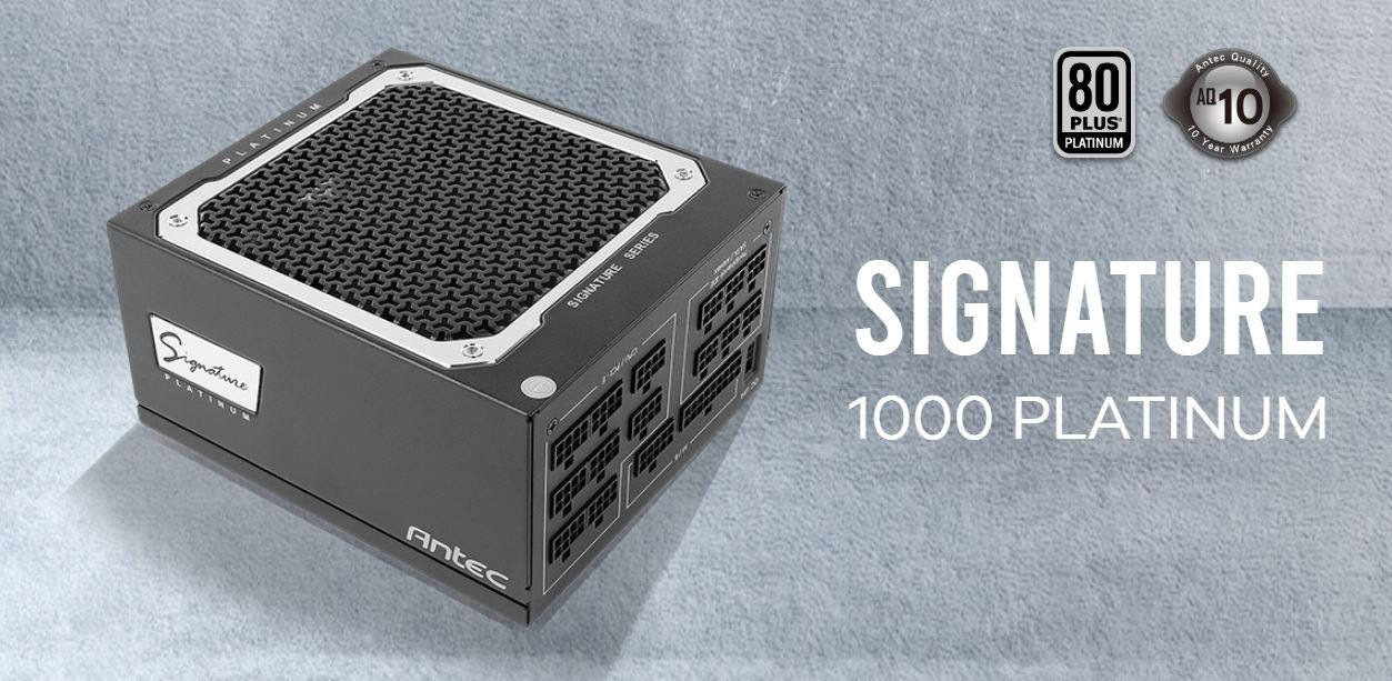ANTEC Signature 1000w 80+Platinum Fully Modular, FDB 135mm Fan, Zero RPM, Phase Wave Design, OC-LINK, Server Grade, 10 years