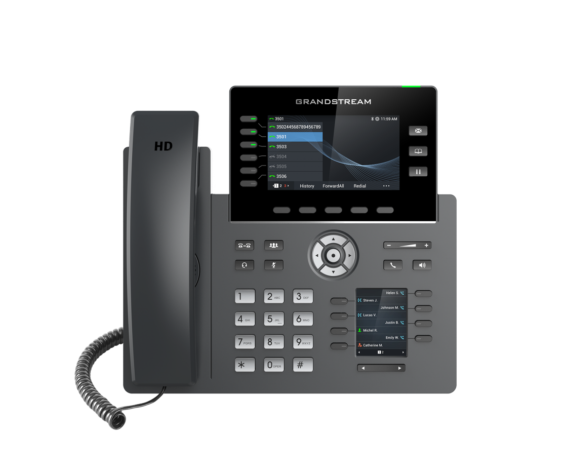 GRANDSTREAM GRP2616 6 Line IP Phone, 6 SIP Accounts, 480x272 Colour Screen, HD Audio, Integrated Bluetooth+WiFi, Powerable Via POE - L-IPG-GRP2616 at AUSTiC 3D Shop
