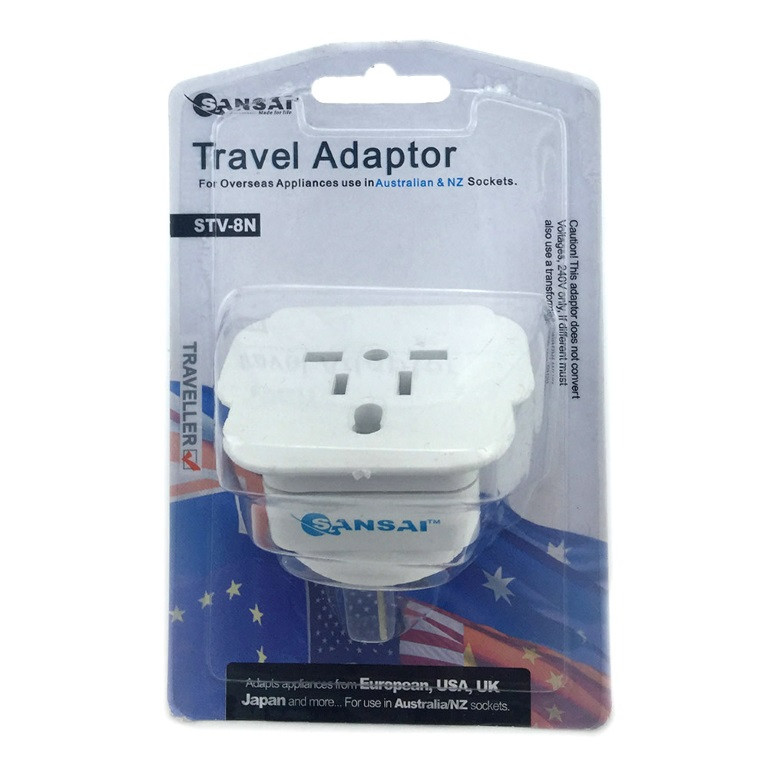 GENERIC Travel Adaptor for 240V equipment from Britain, USA, Europe, Japan, China, HongKong, Singapore, Korea & Italy, to use in Australia.