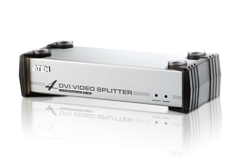 ATEN Video Splitter 4 Port DVI Video Splitter w/ Audio, 1920x1200@60Hz, Cascadable to 3 Levels (Up to 64 Outputs)