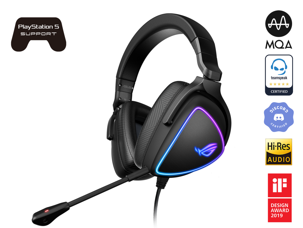 ASUS ROG Delta S Lightweight USB-C Gaming Headset with AI noise-canceling mic, MQA rendering technology, RGB lighting, PC, Switch & PS5 - L-SPA-ROG-DELTA-S shop at AUSTiC 3D Shop