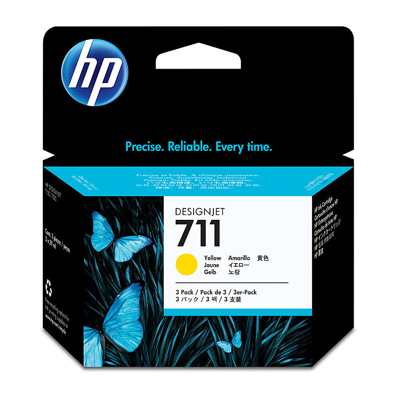 HP 711 29ml Yellow 3 Pack of CZ136A