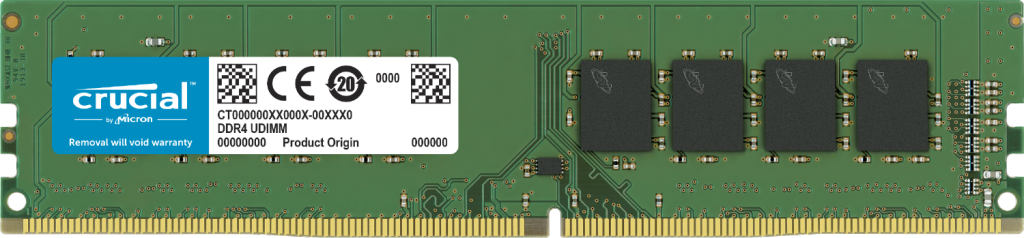 MICRON (CRUCIAL) 8GB (1x8GB) DDR4 UDIMM 3200MHz CL22 1.2V Desktop PC Memory RAM