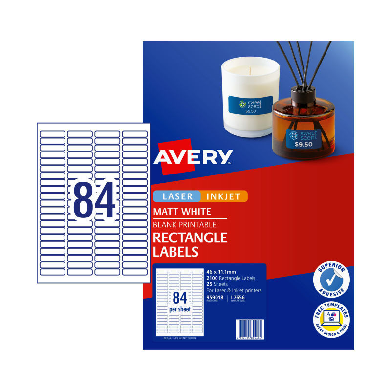 AVERY LIP MP Lbl L7656 84Up Pk25