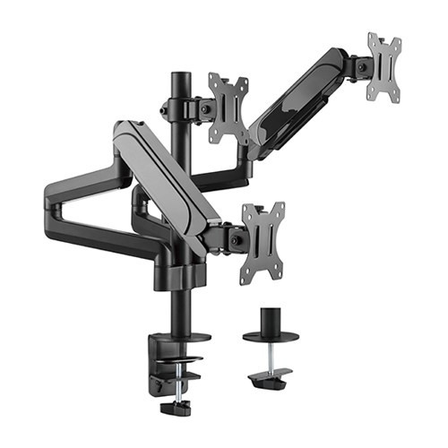 BRATECK Triple Monitors Pole-Mounted Gas Spring Monitor Arm Fit Most 17'-27' Monitors Up to 7kg per screen VESA 75x75/100x100 - L-MABT-LDT48-C036 shop at AUSTiC 3D Shop