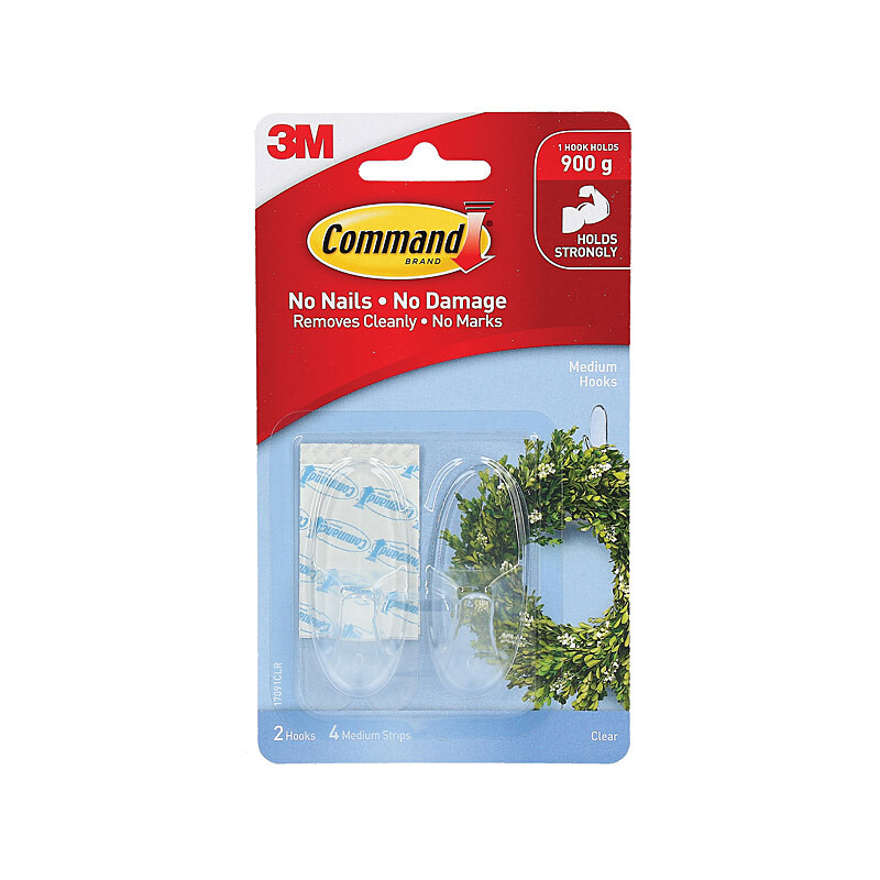 COMMAND Hook 17091CLR Medium Pack of 2 Box of 6 - D-CMDXA006701578 shop at AUSTiC 3D Shop