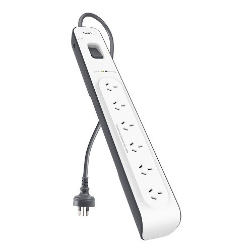 BELKIN 6 - Oulet Surge Protection Strip with 2M Power Cord - White/Grey - L-MPAB6OPS2MPC shop at AUSTiC 3D Shop