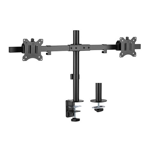 BRATECK Pole Mount Dual-Screen Monitor Mount Fit Most 17'-32' Monitors, Up to 9kg per screen VESA 75x75/100x100