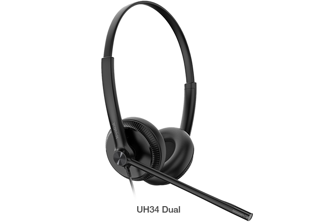 YEALINK UH34 Dual Ear Wideband Noise Cancelling Microphone - USB Connection, Leather Ear Cushions, Designed for Microsoft Teams - L-IPY-UH34-D-TEAMS shop at AUSTiC 3D Shop