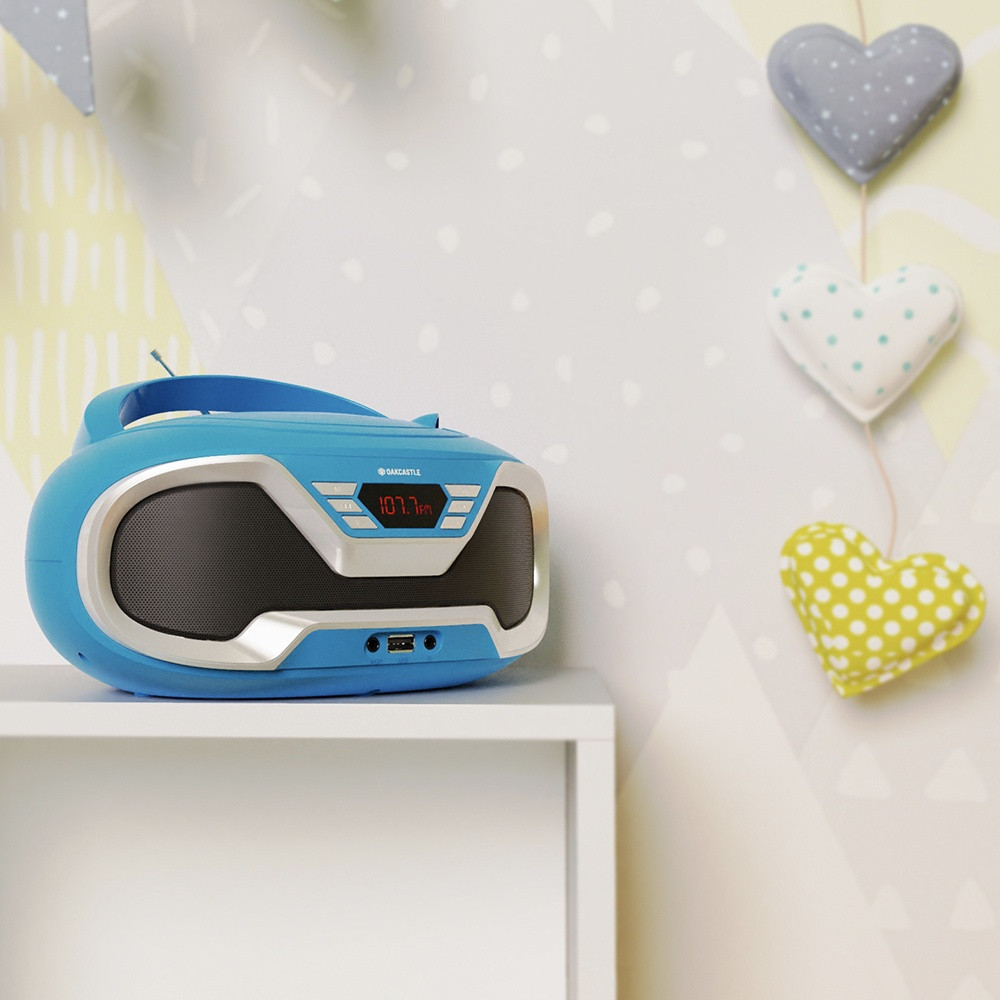 MAJORITY Oakcastle CD200 Portable Bluetooth CD Player-Blue