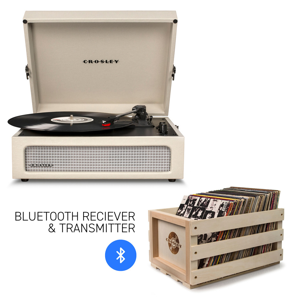 CROSLEY Crosley Voyager Dune - Bluetooth Portable Turntable  & Record Storage Crate (Copy)