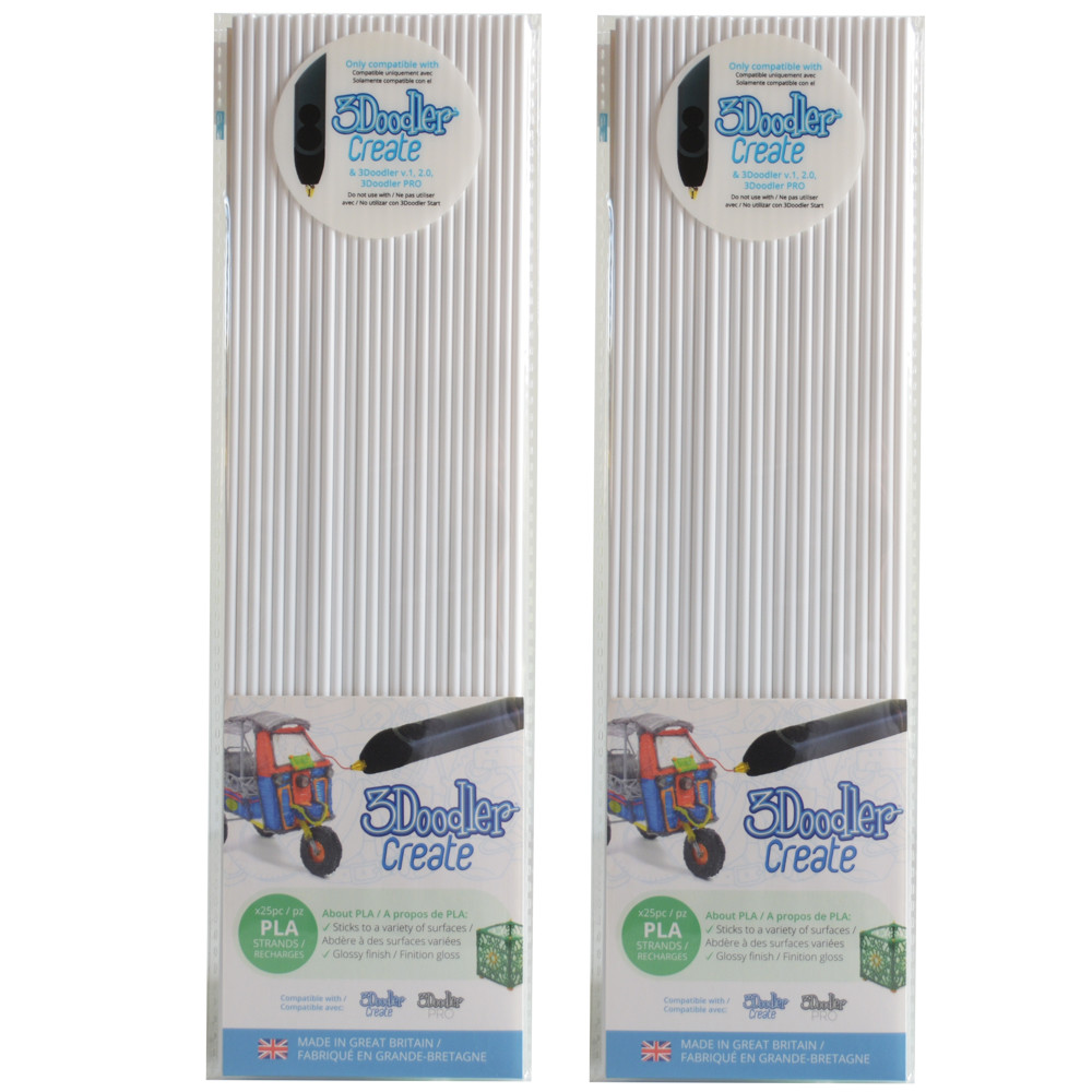 3DOODLER 3Doodler Create PLA Plastic Snow White-2pack - IW-3DS-PL06-SW-2P shop at AUSTiC 3D Shop