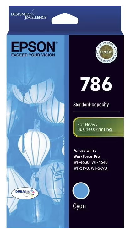 EPSON 786 CYAN INK CART FOR WORKFORCE PRO WF-4640 WF-4630