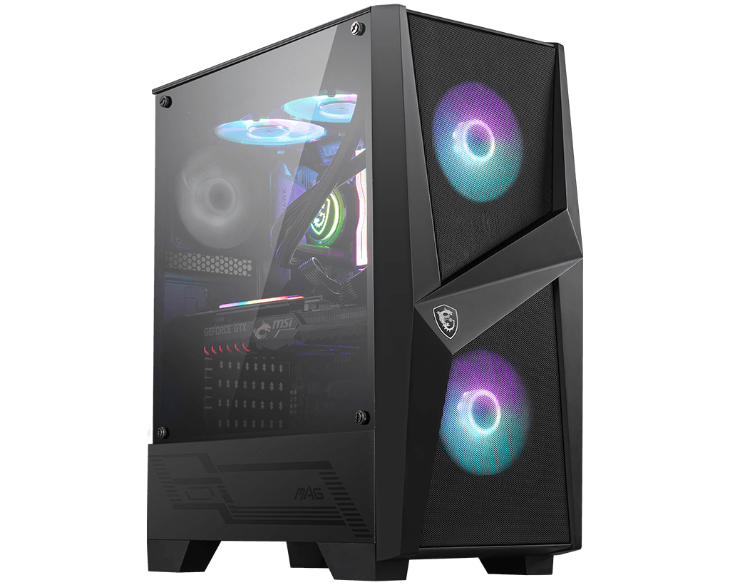 MSI MAG FORGE 100R Mid-Tower Case, 2x USB 3.2, 1x Audio, 1x Mic, 7x Expansion Slots, 2x 3.5', 3x 2.5', ATX / mATX / Mini-ITX