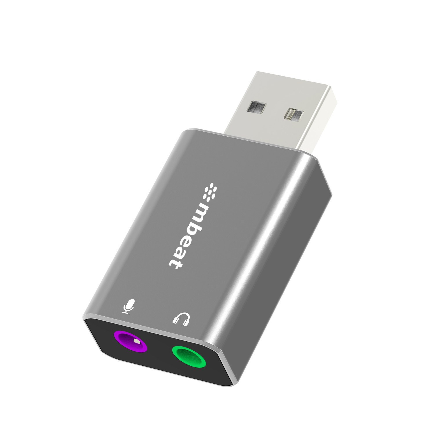 MBEAT Elite USB to 3.5mm Audio and Microphone Adapter - Add Headphone Audio Jack to USB-A Computers, Laptops, Notebooks - Space Grey - L-USMB-XAD-UAXM shop at AUSTiC 3D Shop
