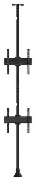 Atdec 1x2 floor-to-ceiling mount two 0.48m rails, 3m pole. Max load per display: 50kg - MA-13ADBS-1X2-4FCF shop at AUSTiC 3D Shop