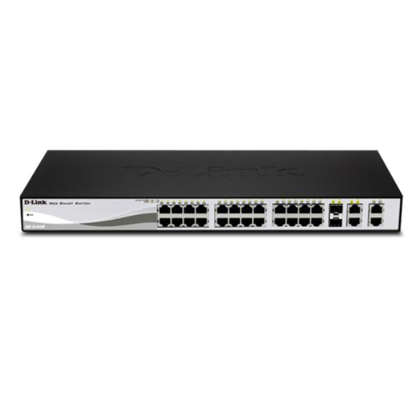 D-Link DES-1210-28P 28-Port 10/100Mbps Web Smart PoE Switch with 4 Gigabit Ports (2 UTP and 2 Combo UTP/SFP)