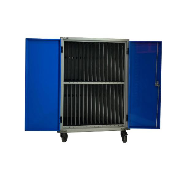 Gilkon LCMT-30 - 30 Bay PC Vault Trolley w/ Eco System - Blue Doors