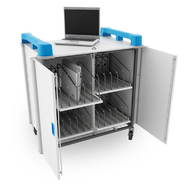 LapCabby 20 Vertical 20-Device Mobile AC Charging Trolley for Laptops and Chromebooks up to 17" - Vertical