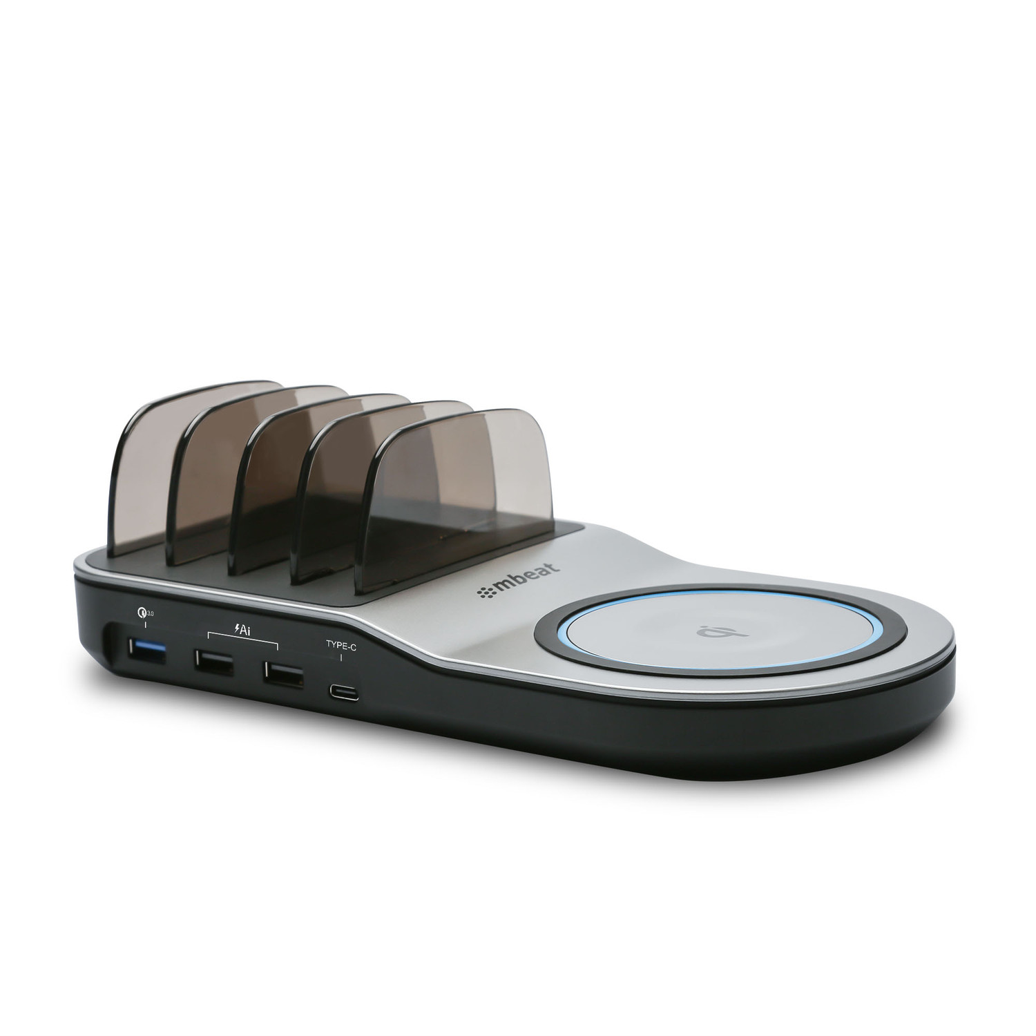 MBEAT Gorilla Power 50W Qi Certified Multi-Device USB & Wireless Charging Dock
