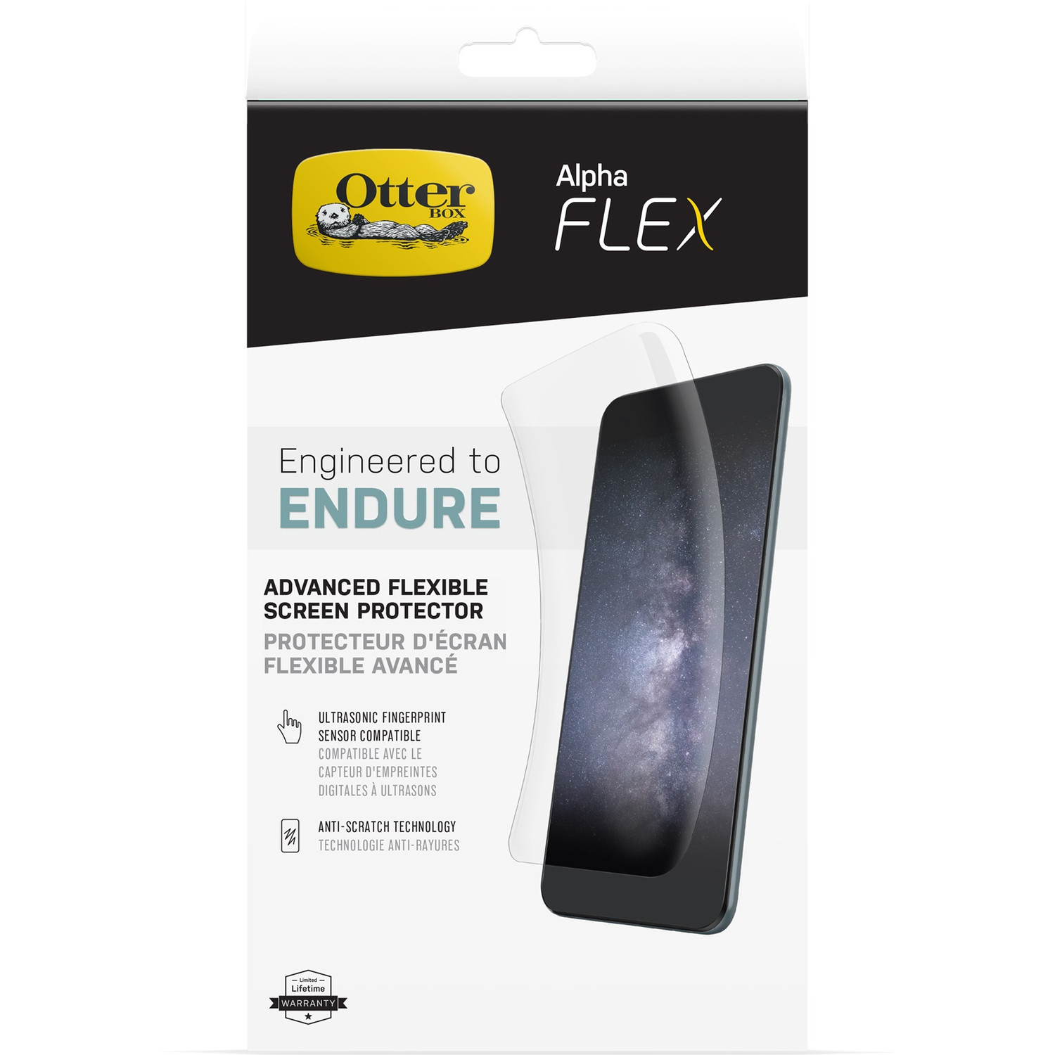 OTTERBOX Samsung Galaxy S22 Alpha Flex Antimicrobial Screen Protector - Clear (77-86826), Antimicrobial technology protects the surface of the device