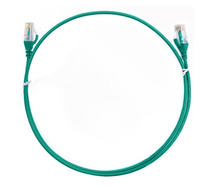 8WARE CAT6 Ultra Thin Slim Cable 2m / 200cm - Green Color Premium RJ45 Ethernet Network LAN UTP Patch Cord 26AWG for Data Only, not PoE