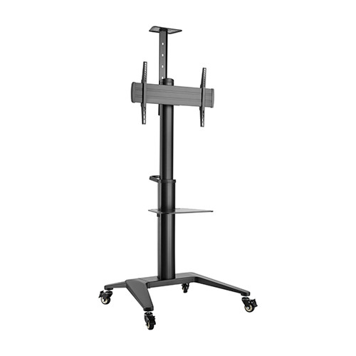 BRATECK Ultra-Modern Aluminum TV Cart (Landscape/Portrait Orientation) Fit 37'-70' Up to 70Kg - Black