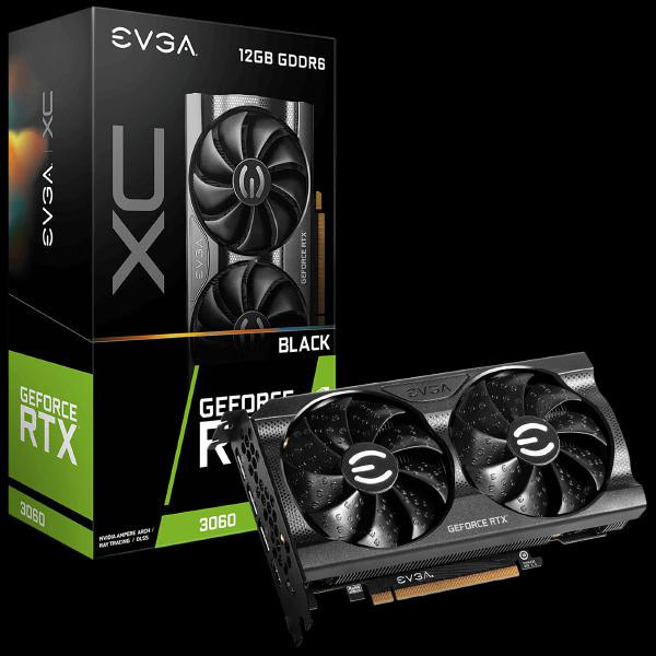 EVGA GeForce RTX 3060 XC BLACK GAMING, 12G-P5-3655-KR, 12GB GDDR6, Dual-Fan, HDMI, DPx3