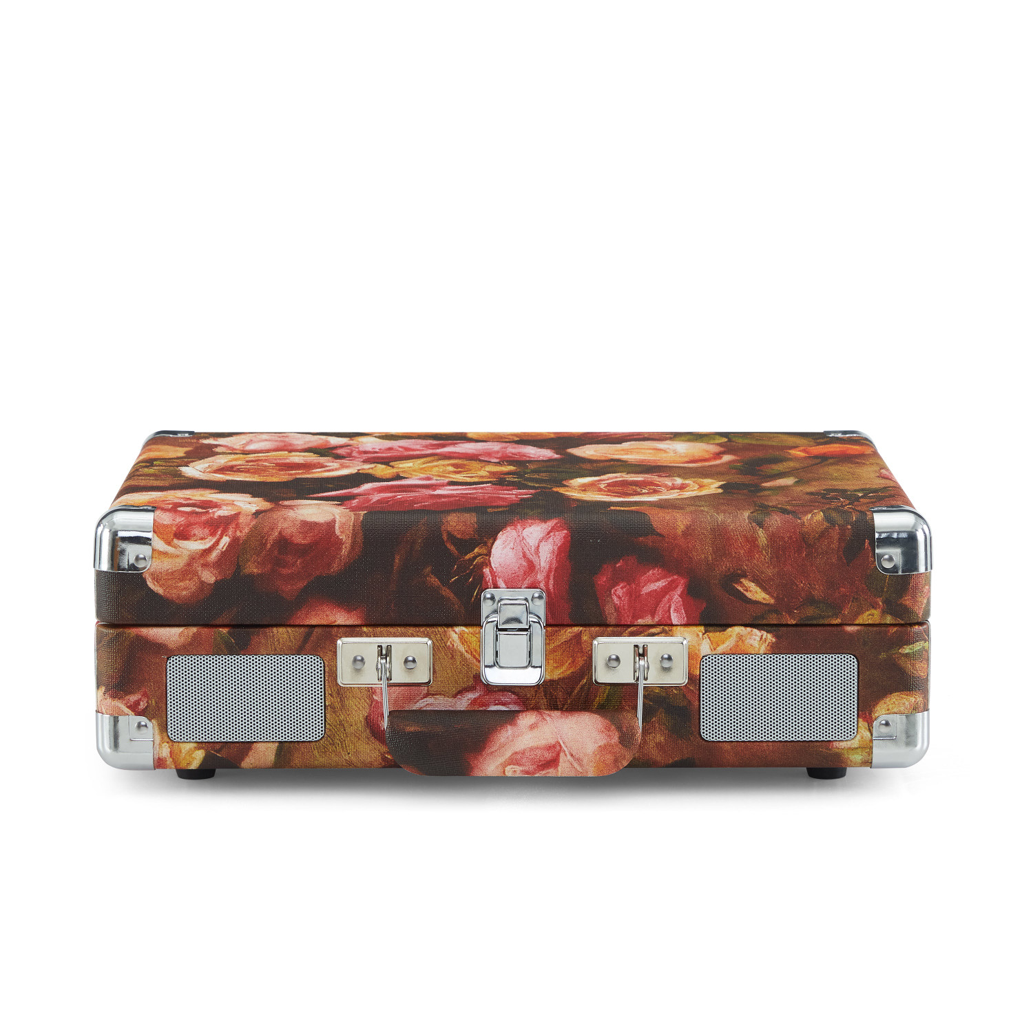 Crosley Cruiser Bluetooth Portable Turntable - Floral + Bundled Record Storage Crate