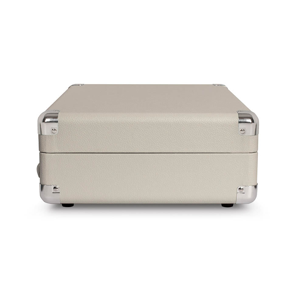 Crosley Cruiser Bluetooth Portable Turntable - White Sands + Bundled HolySmoke Bluetooth Retro Speaker - Black