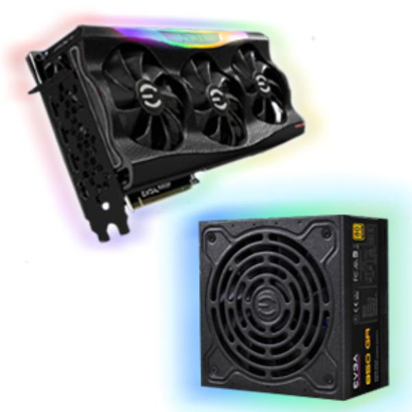 EVGA GeForce RTX 3070 Ti FTW3 ULTRA GAMING, 8GB GDDR6X, iCX3 Technology, ARGB LED, Metal Backplate and EVGA GA850 850W Power Supply