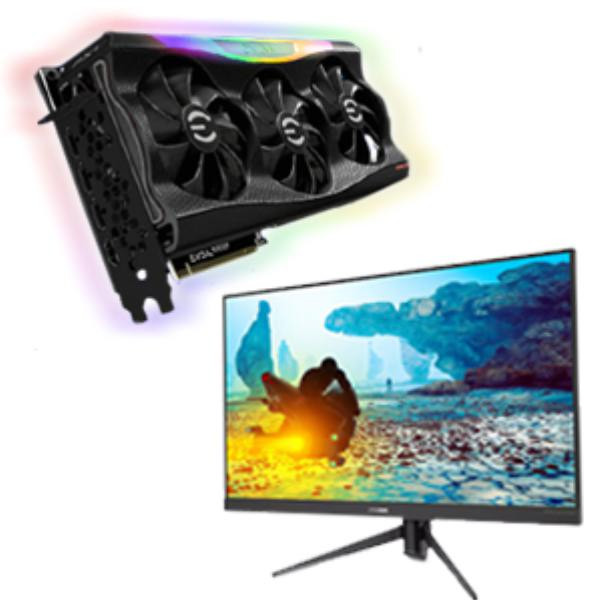 EVGA GeForce RTX 3070 Ti FTW3 ULTRA GAMING, 8GB GDDR6X, iCX3 Technology, ARGB LED, Metal Backplate and PHILIPS 275M8 27'' QHD Monitor