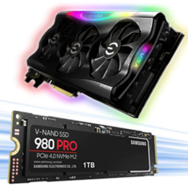 EVGA GeForce RTX 3070 Ti FTW3 ULTRA GAMING, 8GB GDDR6X, iCX3 Technology, ARGB LED, Metal Backplate and Samsung 980 PRO 1TB NVME SSD