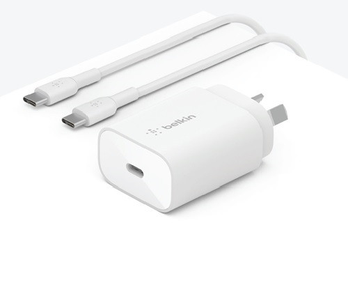 BELKIN BOOST CHARGE USB-C PD 3.0 PPS Wall Charger 25W + USB-C Cable (1M) - White(WCA004au1MWH-B6),USB-C PD 3.0 Certified,Compact and Travel-Ready - L-MPA-BK-25WPDWC shop at AUSTiC 3D Shop