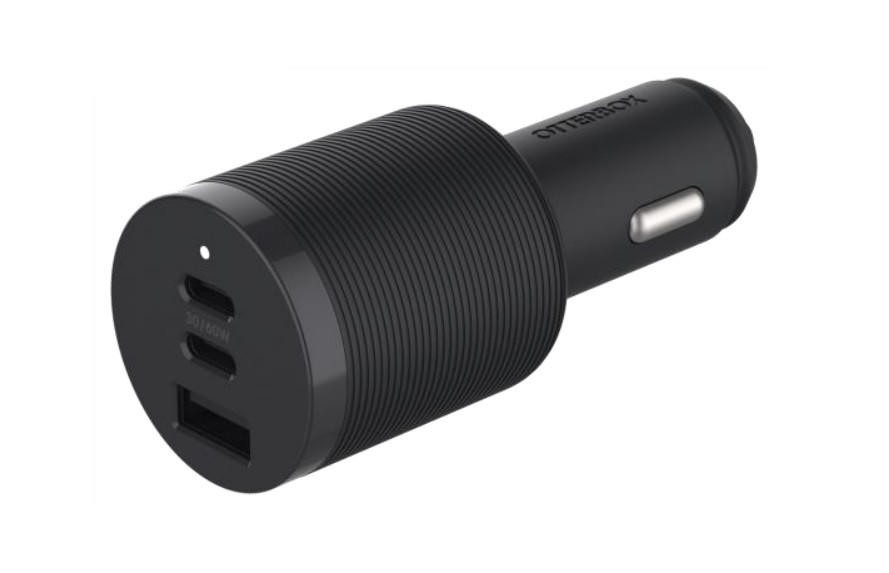 OTTERBOX USB-C 72W Car Charger - Premium Pro Fast Charge - Black (78-80899), USB Power Delivery (PD) & PPS , 60W Shared Dual USB-C + 12W USB-A Port