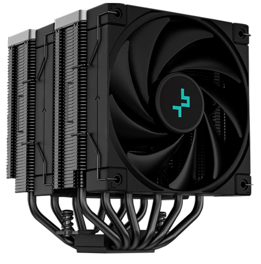 DEEPCOOL AK620 Zero Dark High Performance CPU Cooler Dual-Tower Design, 2x120mm Fluid Dynamic Bearing Fans, 6 Copper Heat Pipes Intel LGA1700/AMD AM5