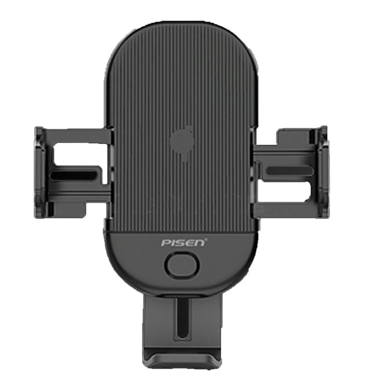 PISEN 15W Qi Wireless Charger Car Holder - Black, Support 9V Fast Charging, Supporting Charging with a Phone Case, 0.25in Thickness
