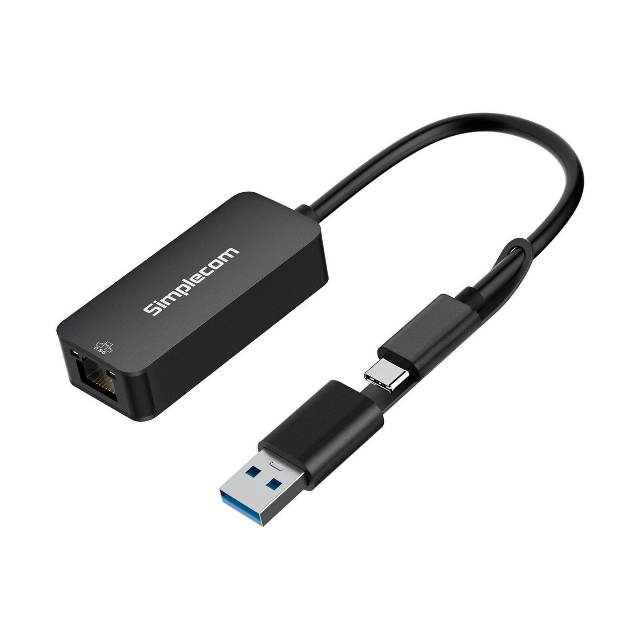 SIMPLECOM NU405 SuperSpeed USB-C and USB-A to 2.5G Ethernet Network Adapter Aluminium 2.5Gbps LAN