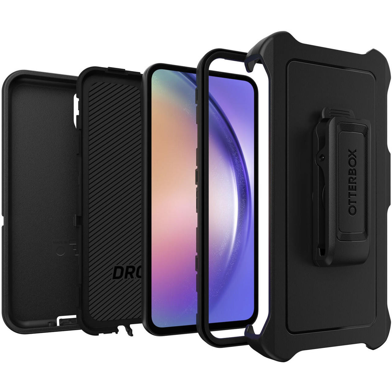 OTTERBOX Defender Samsung Galaxy A54 5G (6.4') Case Black - (77-92031), 4X Military Standard Drop Protection, Multi-Layer, Included Holster, Rugged