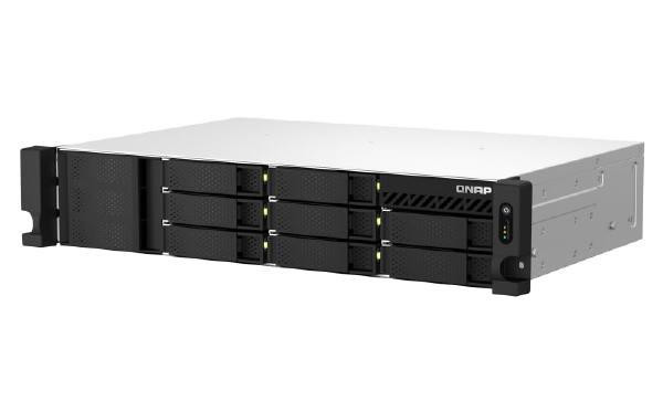 QNAP 8-bay short-depth rackmount NAS, AMD Ryzen V1000 series V1500B 4C8T 2.2GHz, 4GB RAM (max. 64GB total, optional ECC RAM support), 2 x 2.5GbE LAN