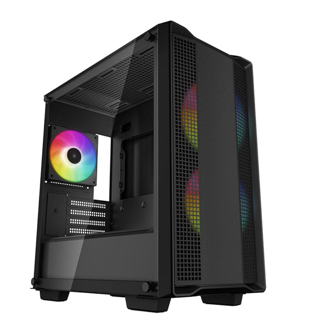 DEEPCOOL CC360 ARGB Micro-ATX Case 3 Pre-Installed ARGB Fans Liquid Cooling Support up to 360mm Tempered Glass Panel, Front USB3.0×1、USB2.0×1、Audio×1