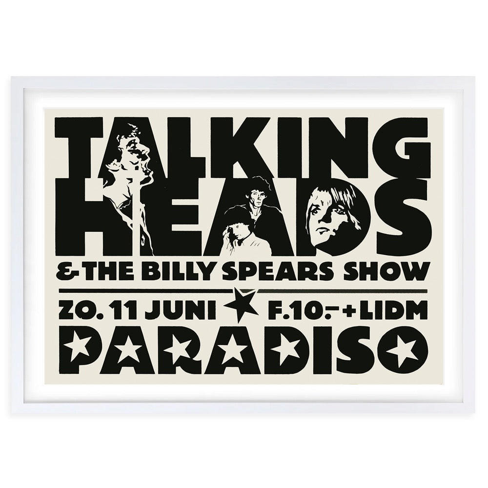  Wall Art's Talking Heads - Billy Spears - 1977 Large 105cm x 81cm Framed A1 Art Print 